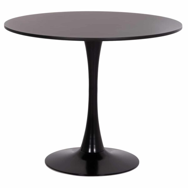 ΤΡΑΠΕΖΙ ΣΤΡΟΓΓΥΛΟ BROLIN HM18141.02 MDF TOP-ΒΑΣΗ ΜΕΤΑΛΛΙΚΗ--ΜΑΥΡΟ Φ90x73Υεκ - Image 4