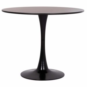 ΤΡΑΠΕΖΙ ΣΤΡΟΓΓΥΛΟ BROLIN HM18141.02 MDF TOP-ΒΑΣΗ ΜΕΤΑΛΛΙΚΗ--ΜΑΥΡΟ Φ90x73Υεκ