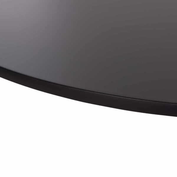 ΤΡΑΠΕΖΙ ΣΤΡΟΓΓΥΛΟ BROLIN HM18141.02 MDF TOP-ΒΑΣΗ ΜΕΤΑΛΛΙΚΗ--ΜΑΥΡΟ Φ90x73Υεκ - Image 5