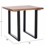 ΤΡΑΠΕΖΙ ΤΡΑΠΕΖΑΡΙΑΣ FRIGGO HM6294.01 ΞΥΛΟ ΑΚΑΚΙΑΣ 3,5εκ πάχος--ΠΟΔΙΑ ΜΕΤΑΛΛΙΚΑ 80x80x77Υεκ. - Image 2