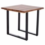 ΤΡΑΠΕΖΙ ΤΡΑΠΕΖΑΡΙΑΣ FRIGGO HM6294.01 ΞΥΛΟ ΑΚΑΚΙΑΣ 3,5εκ πάχος--ΠΟΔΙΑ ΜΕΤΑΛΛΙΚΑ 80x80x77Υεκ. - Image 5