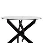 ΤΡΑΠΕΖΙ ΤΡΑΠΕΖΑΡΙΑΣ ΣΤΡΟΓΓΥΛΟ JADA ΜΕΤΑΛΛΙΚΟ ΜΑΥΡΟ ΜΕ ΓΥΑΛΙ HM8733.01 Φ120X75Y εκ. - Image 4