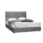 DOMUS ΚΡΕΒΑΤΙ (ΓΙΑ ΣΤΡΩΜΑ 160x200cm) SILVER ΓΚΡΙ 210x160x115 09-2072