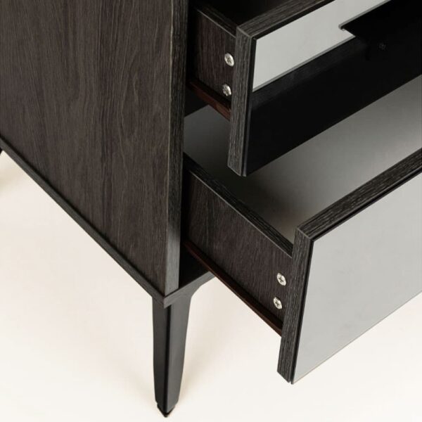 SPECCHIO ΚΟΜΟΔΙΝΟ 2ΣΥΡΤΑΡΙΑ ΜΑΥΡΟ OAK ΚΑΘΡΕΠΤΗΣ 58x39x55 09-2127 - Image 5