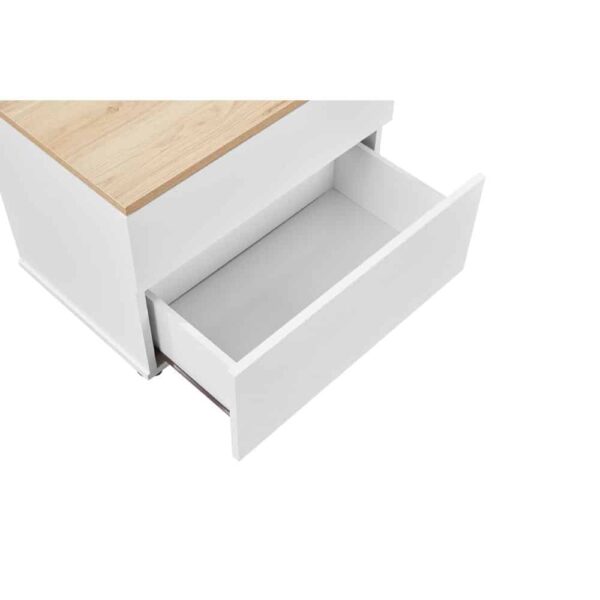 LUCIDO ΚΟΜΟΔΙΝΟ 2ΣΥΡΤΑΡΙΑ ΛΕΥΚΟ OAK ΦΥΣΙΚΟ 58x39x44.5 09-2130 - Image 4