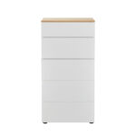 LUCIDO ΣΥΡΤΑΡΙΕΡΑ 5ΣΥΡΤΑΡΙΑ ΛΕΥΚΟ OAK ΦΥΣΙΚΟ 58x39x116.5 09-2131 - Image 2