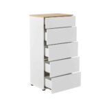 LUCIDO ΣΥΡΤΑΡΙΕΡΑ 5ΣΥΡΤΑΡΙΑ ΛΕΥΚΟ OAK ΦΥΣΙΚΟ 58x39x116.5 09-2131 - Image 3