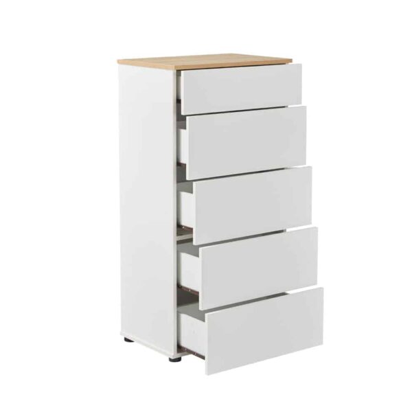 LUCIDO ΣΥΡΤΑΡΙΕΡΑ 5ΣΥΡΤΑΡΙΑ ΛΕΥΚΟ OAK ΦΥΣΙΚΟ 58x39x116.5 09-2131 - Image 3