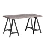 CAVALLETTO ΓΡΑΦΕΙΟ CEMENT ΜΑΥΡΟ 140x75x74 28-0139