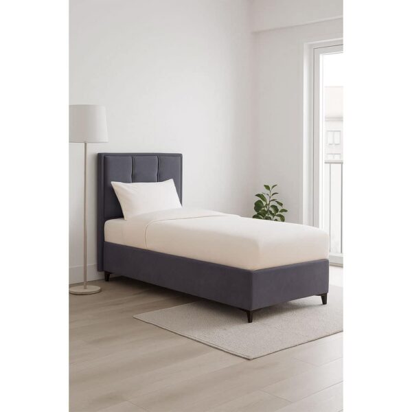 PIANO ΚΡΕΒΑΤΙ ΜΕ ΑΠΟΘΗΚ. ΧΩΡΟ (ΓΙΑ ΣΤΡΩΜΑ 90x200cm) ΓΚΡΙ 07-780 207x97x115 40-0046 - Image 2