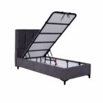 PIANO ΚΡΕΒΑΤΙ ΜΕ ΑΠΟΘΗΚ. ΧΩΡΟ (ΓΙΑ ΣΤΡΩΜΑ 90x200cm) ΓΚΡΙ 07-780 207x97x115 40-0046 - Image 4