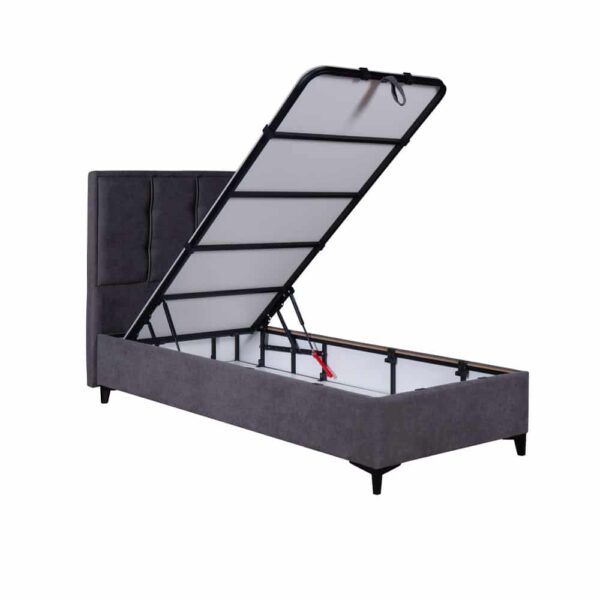 PIANO ΚΡΕΒΑΤΙ ΜΕ ΑΠΟΘΗΚ. ΧΩΡΟ (ΓΙΑ ΣΤΡΩΜΑ 90x200cm) ΓΚΡΙ 07-780 207x97x115 40-0046 - Image 4