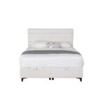 UTOPIA ΚΡΕΒΑΤΙ ΜΕ ΑΠΟΘΗΚ. ΧΩΡΟ ΚΑΙ ΣΤΡΩΜΑ WHITE SMOOTH 06-900 207x160x115 40-0055 - Image 3