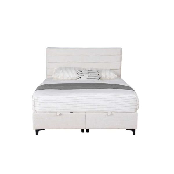 UTOPIA ΚΡΕΒΑΤΙ ΜΕ ΑΠΟΘΗΚ. ΧΩΡΟ ΚΑΙ ΣΤΡΩΜΑ WHITE SMOOTH 06-900 207x160x115 40-0055 - Image 3