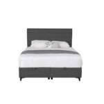 UTOPIA ΚΡΕΒΑΤΙ ΜΕ ΑΠΟΘΗΚ. ΧΩΡΟ ΚΑΙ ΣΤΡΩΜΑ ΓΚΡΙ 34-900 207x160x115 40-0056 - Image 3