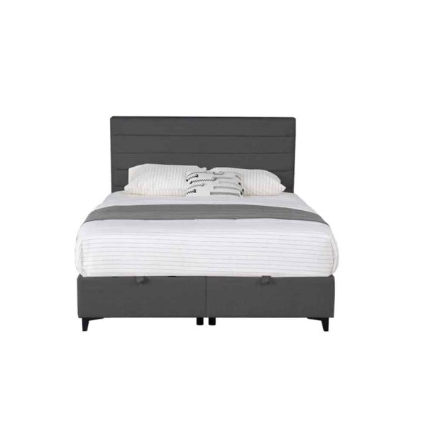 UTOPIA ΚΡΕΒΑΤΙ ΜΕ ΑΠΟΘΗΚ. ΧΩΡΟ ΚΑΙ ΣΤΡΩΜΑ ΓΚΡΙ 34-900 207x160x115 40-0056 - Image 3