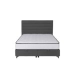 UTOPIA ΚΡΕΒΑΤΙ ΜΕ ΑΠΟΘΗΚ. ΧΩΡΟ ΚΑΙ ΣΤΡΩΜΑ ΓΚΡΙ 34-900 207x160x115 40-0056 - Image 4