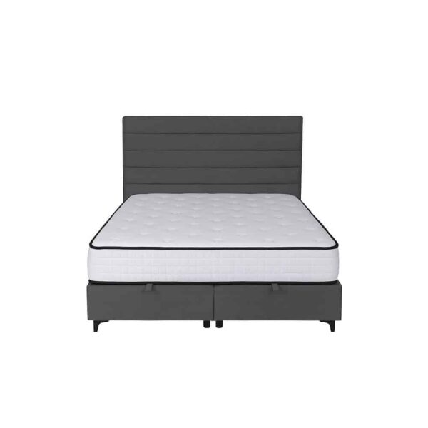 UTOPIA ΚΡΕΒΑΤΙ ΜΕ ΑΠΟΘΗΚ. ΧΩΡΟ ΚΑΙ ΣΤΡΩΜΑ ΓΚΡΙ 34-900 207x160x115 40-0056 - Image 4