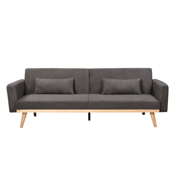 PANTA ΚΑΝΑΠΕΣ ΚΡΕΒΑΤΙ 3ΘΕΣΙΟΣ ΓΚΡΙ ΣΚΟΥΡΟ 210x77x77 70-0362 - Image 3