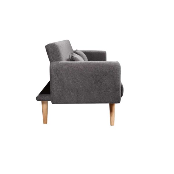 PANTA ΚΑΝΑΠΕΣ ΚΡΕΒΑΤΙ 3ΘΕΣΙΟΣ ΓΚΡΙ ΣΚΟΥΡΟ 210x77x77 70-0362 - Image 4