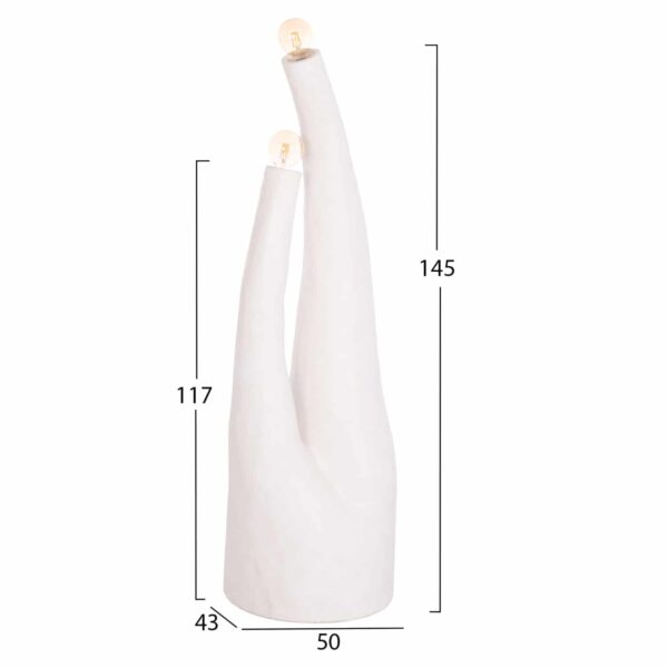 ΔΙΑΚΟΣΜΗΤΙΚΟ ΦΩΤΙΣΤΙΚΟ ΔΑΠΕΔΟΥ TUSKEN HM4702.02 FIBER CEMENT-ΛΕΥΚΟ 50x43x145Υεκ - Image 2