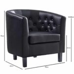 BOGA Button Πολυθρόνα Σαλονιού Καθιστικού, Pvc Μαύρο 76x69x75cm - Image 4