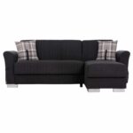 ΓΩΝΙΑΚΟΣ ΚΑΝΑΠΕΣ-ΚΡΕΒΑΤΙ ΜΕ ΑΠΟΘ. ΧΩΡΟ BRONKO HM3291.01 ΑΝΘΡΑΚΙ ΥΦΑΣΜΑ 218x138x77Y - Image 4