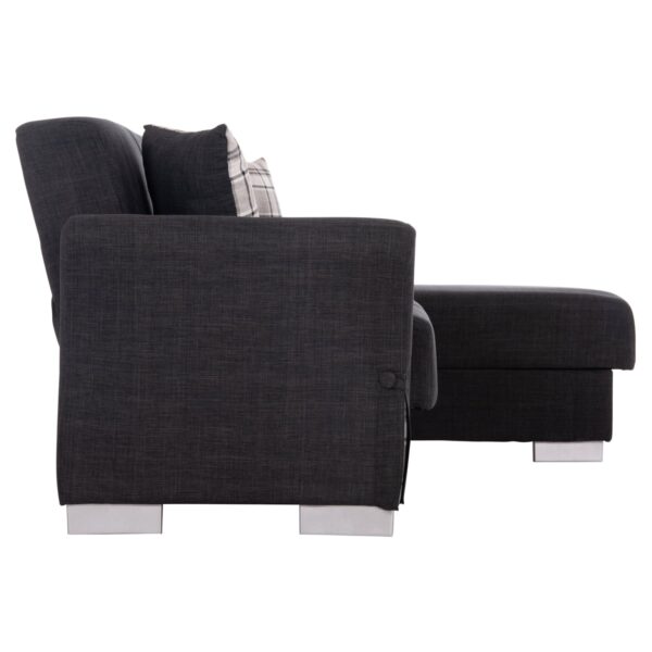 ΓΩΝΙΑΚΟΣ ΚΑΝΑΠΕΣ-ΚΡΕΒΑΤΙ ΜΕ ΑΠΟΘ. ΧΩΡΟ BRONKO HM3291.01 ΑΝΘΡΑΚΙ ΥΦΑΣΜΑ 218x138x77Y - Image 6