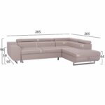 ΓΩΝΙΑΚΟΣ ΚΑΝΑΠΕΣ-ΚΡΕΒΑΤΙ ΜΕ ΑΠΟΘ.ΧΩΡΟ ENCORE HM3301.03R ΜΠΕΖ ΥΦΑΣΜΑ 285x205x90Υεκ. - Image 2