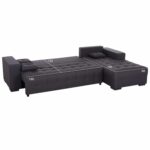 ΓΩΝΙΑΚΟΣ ΚΑΝΑΠΕΣ-ΚΡΕΒΑΤΙ ΜΕ ΑΠΟΘ.ΧΩΡΟ TRENDSTON HM3302.01R ΓΚΡΙ ΥΦΑΣΜΑ 298x177x95Υεκ - Image 3