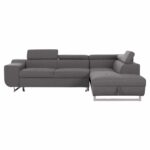 ΓΩΝΙΑΚΟΣ ΚΑΝΑΠΕΣ-ΚΡΕΒΑΤΙ ΜΕ ΑΠΟΘ.ΧΩΡΟ ENCORE HM3301.01R ΓΚΡΙ ΥΦΑΣΜΑ 285x205x90Υεκ. - Image 4