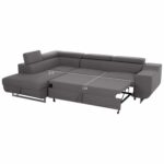 ΓΩΝΙΑΚΟΣ ΚΑΝΑΠΕΣ-ΚΡΕΒΑΤΙ ΜΕ ΑΠΟΘ.ΧΩΡΟ ENCORE HM3301.01L ΓΚΡΙ ΥΦΑΣΜΑ 285x205x90Υεκ. - Image 4