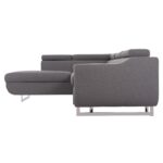 ΓΩΝΙΑΚΟΣ ΚΑΝΑΠΕΣ-ΚΡΕΒΑΤΙ ΜΕ ΑΠΟΘ.ΧΩΡΟ ENCORE HM3301.01L ΓΚΡΙ ΥΦΑΣΜΑ 285x205x90Υεκ. - Image 5