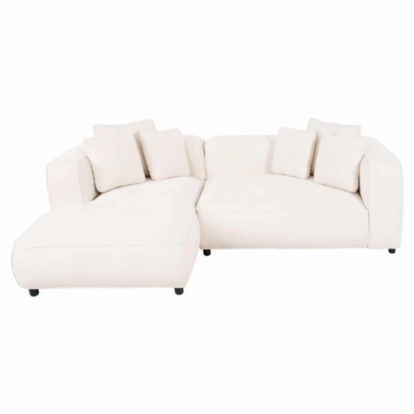 ΚΑΝΑΠΕΣ ΓΩΝΙΑ (ΑΡΙΣΤΕΡΗ) 3-ΘΕΣΙΟΣ GRACE HM3280.02L ΛΕΥΚΟ ΥΦΑΣΜΑ 252x160x70-90Υεκ - Image 3