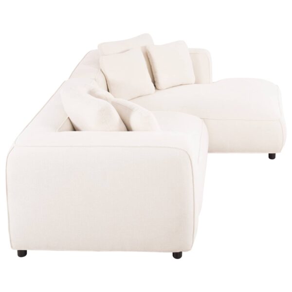 ΚΑΝΑΠΕΣ ΓΩΝΙΑ (ΔΕΞΙΑ) 3-ΘΕΣΙΟΣ GRACE HM3280.02R ΛΕΥΚΟ ΥΦΑΣΜΑ 252x160x70-90Υεκ - Image 4