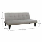 ΚΑΝΑΠΕΣ ΚΡΕΒΑΤΙ ODESSA HM3000.01 ΥΦΑΣΜΑ ΜΠΕΖ 179x80x79 εκ. - Image 5