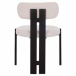 ΚΑΡΕΚΛΑ ΤΡΑΠΕΖΑΡΙΑΣ KARVO HM18252.02 ΕΚΡΟΥ ΥΦΑΣΜΑ--ΞΥΛΟ ΣΕ ΜΑΥΡΟ 57x50x78,5Υεκ. - Image 6