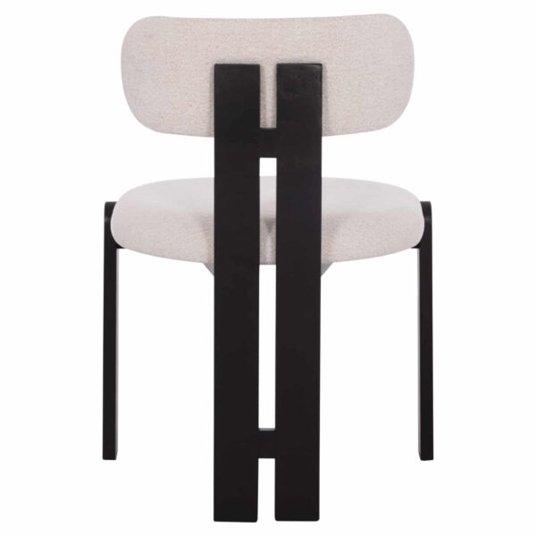 ΚΑΡΕΚΛΑ ΤΡΑΠΕΖΑΡΙΑΣ KARVO HM18252.02 ΕΚΡΟΥ ΥΦΑΣΜΑ--ΞΥΛΟ ΣΕ ΜΑΥΡΟ 57x50x78,5Υεκ. - Image 6