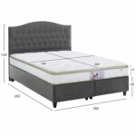 ΚΡΕΒΑΤΙ ΜΕ ΣΤΡΩΜΑ ΔΙΠΛΟ MALENA HM21164 ΓΚΡΙ ΒΕΛΟΥΔΟ & ΑΠΟΘ.ΧΩΡΟΣ-ΓΙΑ 160x200εκ. - Image 3