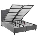 ΚΡΕΒΑΤΙ ΜΕ ΣΤΡΩΜΑ ΔΙΠΛΟ MALENA HM21164 ΓΚΡΙ ΒΕΛΟΥΔΟ & ΑΠΟΘ.ΧΩΡΟΣ-ΓΙΑ 160x200εκ. - Image 4