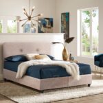 ΚΡΕΒΑΤΙ ΜΕ ΣΤΡΩΜΑ ΔΙΠΛΟ DOLORES HM21165 ΜΠΕΖ ΥΦΑΣΜΑ & ΑΠΟΘ.ΧΩΡΟΣ-ΓΙΑ 160x200εκ. - Image 2