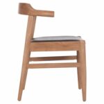 ΠΟΛΥΘΡΟΝΑ CERSEI HM9946.01 RUBBERWOOD ΣΕ LIGHT OAK & PU ΣΕ ΜΑΥΡΟ 57x53x72Υεκ - Image 4