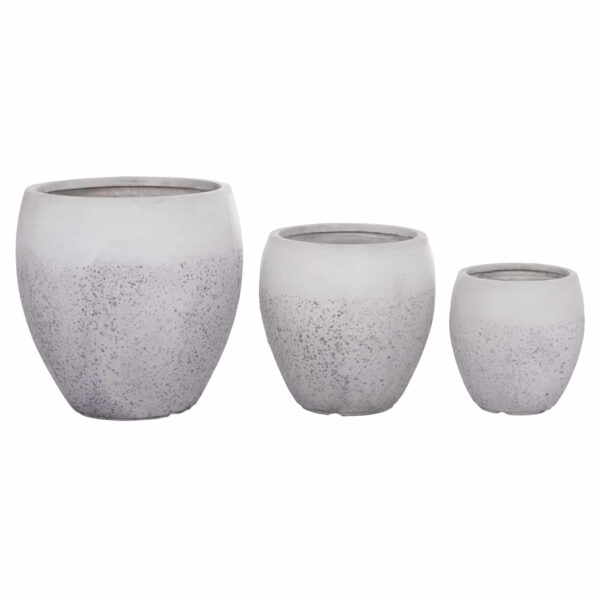 ΣΕΤ 3ΤΜΧ ΓΛΑΣΤΡΕΣ ΣΕΙΡΑ GARDENER HM4718 FIBERCLAY ΛΕΥΚΟ Φ55x54Υεκ - Image 6