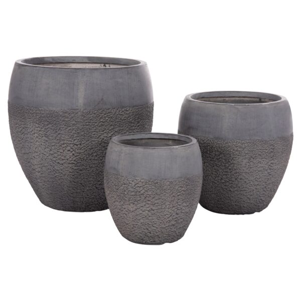 ΣΕΤ 3ΤΜΧ ΓΛΑΣΤΡΕΣ ΣΕΙΡΑ GARDENER HM4725 FIBERCLAY-ΣΕ ΣΚΟΥΡΟ CEMENT ΧΡΩΜΑ Φ55x54Υεκ - Image 2