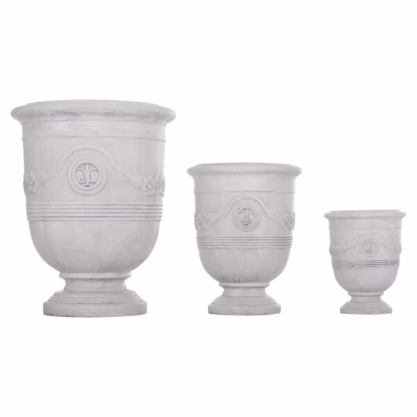 ΣΕΤ 3ΤΜΧ ΓΛΑΣΤΡΕΣ ΜΕ ΑΝΑΓΛΥΦΟ GARDENER HM4729 FIBERCLAY-ΣΕ ΥΠΟΛΕΥΚΟ Φ58x72.5Υεκ - Image 6