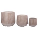 ΣΕΤ 3ΤΜΧ ΓΛΑΣΤΡΕΣ ΣΤΡΟΓΓΥΛΕΣ ΣΕΙΡΑ GARDENER HM4724 FIBERCLAY-ΧΡΩΜΑ CEMENT Φ55x55Υεκ - Image 6