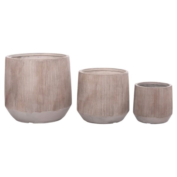 ΣΕΤ 3ΤΜΧ ΓΛΑΣΤΡΕΣ ΣΤΡΟΓΓΥΛΕΣ ΣΕΙΡΑ GARDENER HM4724 FIBERCLAY-ΧΡΩΜΑ CEMENT Φ55x55Υεκ - Image 6