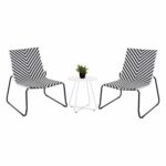 ΣΕΤ LOUNGE 3TMX ΕΞ.ΧΩΡΟΥ PONY HM21193.02 ΜΕΤΑΛΛΟ ΚΑΙ ΣΥΝΘ.RATTAN ΣΕ ΛΕΥΚΟ-ΜΑΥΡΟ