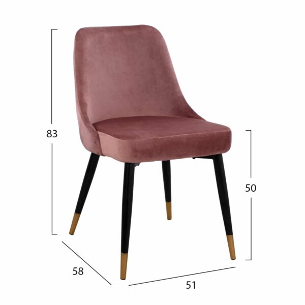 ΣΕΤ ΤΡΑΠΕΖΑΡΙΑΣ 5ΤΜΧ JOLIE HM11198.02 MDF TOP-ΒΕΛΟΥΔΟ ΣΑΠΙΟ ΜΗΛΟ & ΜΕΤΑΛΛΟ ΜΑΥΡΟ - Image 3