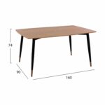 ΣΕΤ ΤΡΑΠΕΖΑΡΙΑΣ 5ΤΜΧ JOLIE HM11198.03 MDF TOP-ΒΕΛΟΥΔΟ ΚΥΠΑΡΙΣΣΙ & ΜΕΤΑΛΛΟ ΜΑΥΡΟ - Image 2